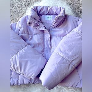 Lavender Crop Puffer Jacket